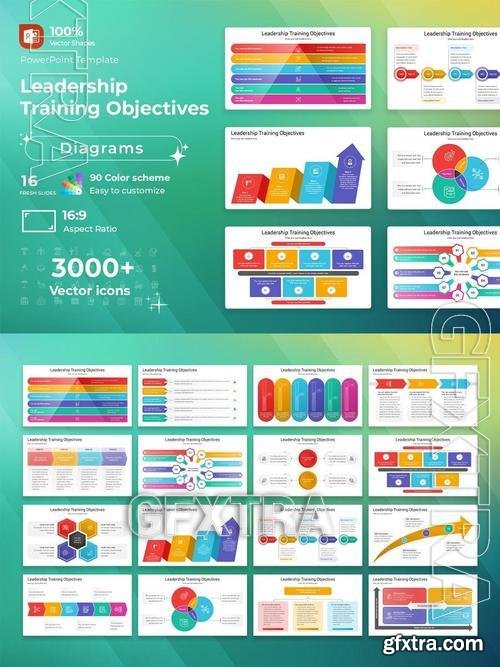 Leadership Training Objectives Diagrams PowerPoint VV4D9W8