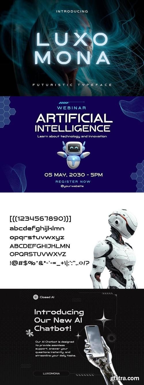 Luxomona - Futuristic AI Typeface