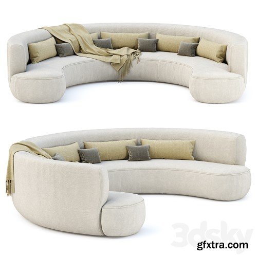 3dsky Pro - Jenifer restaurant lounge sofa JR19 / Pounded restaurant sofa
