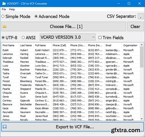 VovSoft CSV to VCF Converter 3.4.0