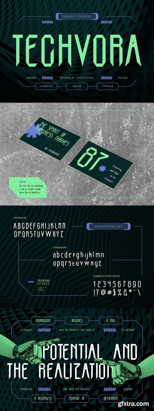 Techvora Creative Font