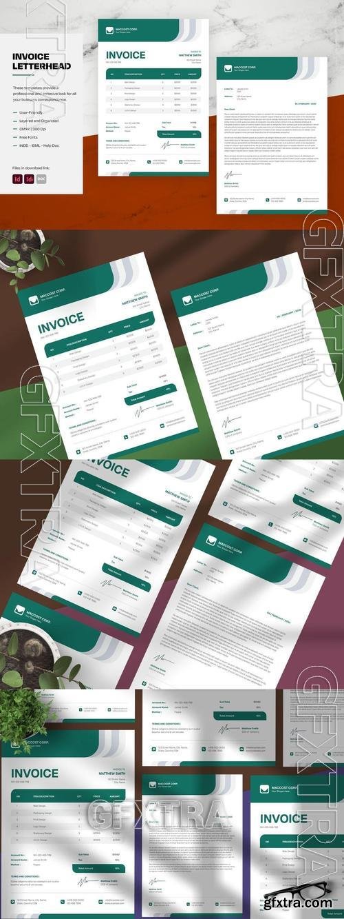 Green Modern Invoice and Letterhead XQDSLUZ Green Modern Invoice and Letterhead XQDSLUZ