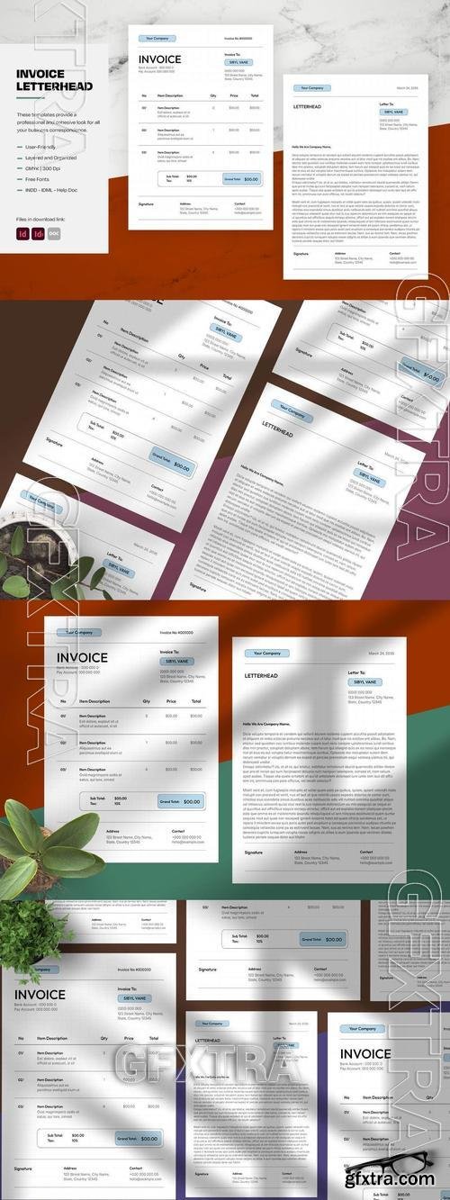 Modern Invoice and Letterhead 3WPFXZH Modern Invoice and Letterhead 3WPFXZH