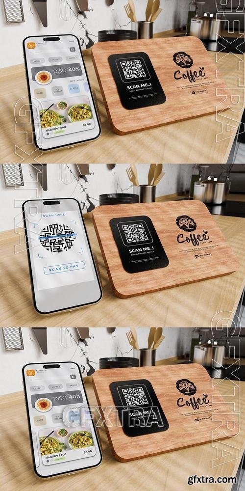 QR Code and Screen Smartphone Mockup ZKCH9R2 QR Code and Screen Smartphone Mockup ZKCH9R2