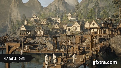 Fab - Modular Medieval Town, Docks (Medieval Town, Medieval Village, Town, Village) v5.3+