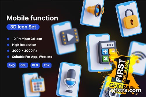 IconScout - Mobile Function 3D Icon Pack