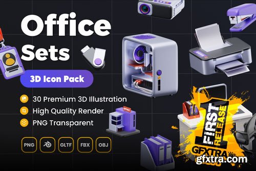 IconScout - Office Sets 3D Icon Pack