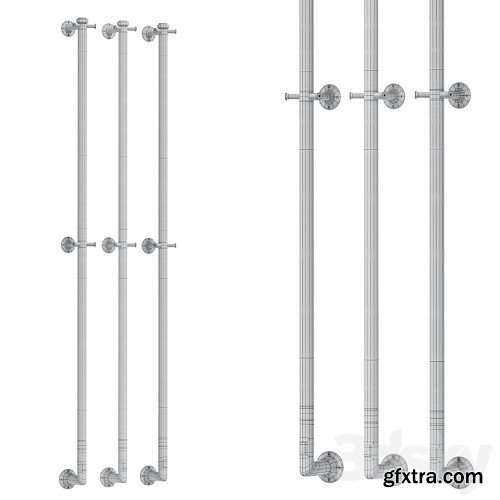 3dsky Pro - Electric heated towel rail Margaroli Arcobaleno 616CRB-1650 chrome
