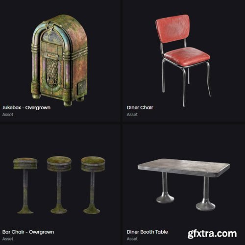LeartesStudios - Collections Post Apocalyptic Diner Restaurant Props
