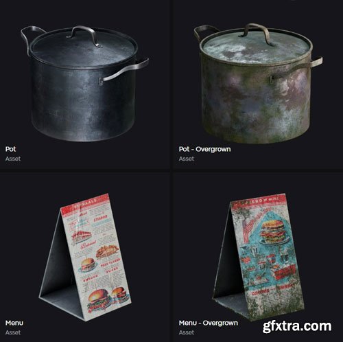 LeartesStudios - Collections Post Apocalyptic Diner Restaurant Props