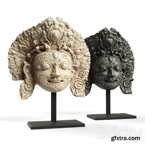 3dsky Pro - Bhairava face mask sculpture