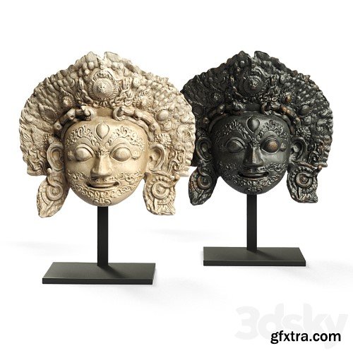 3dsky Pro - Bhairava face mask sculpture
