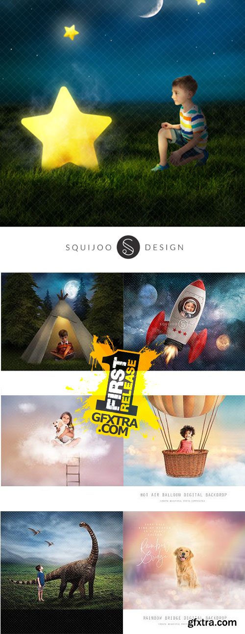 Squijoo - Digital Backdrops - Adventure 117xPSDs