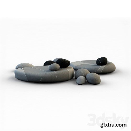 3dsky Pro - Floor cushions stones chair SMARIN 3