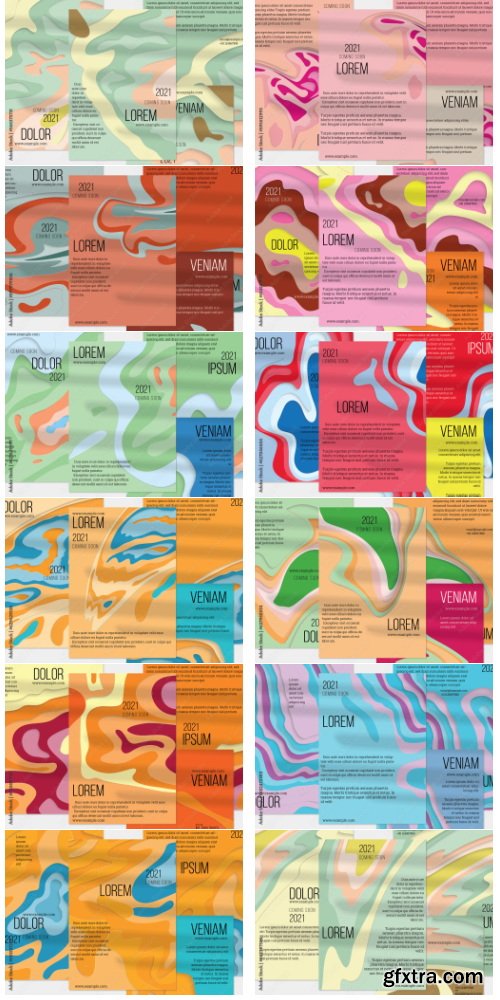 Flyer Layout With Paper Cut Craft Wavy Layered Texture 33xAI