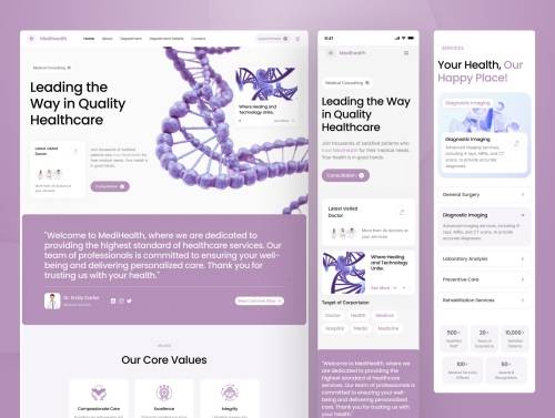 'Medihealth - Medical Service Website Figma Template'