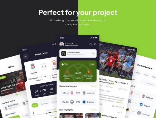 'ScorePlay - Live Score & Streaming Football App Ui Kits'
