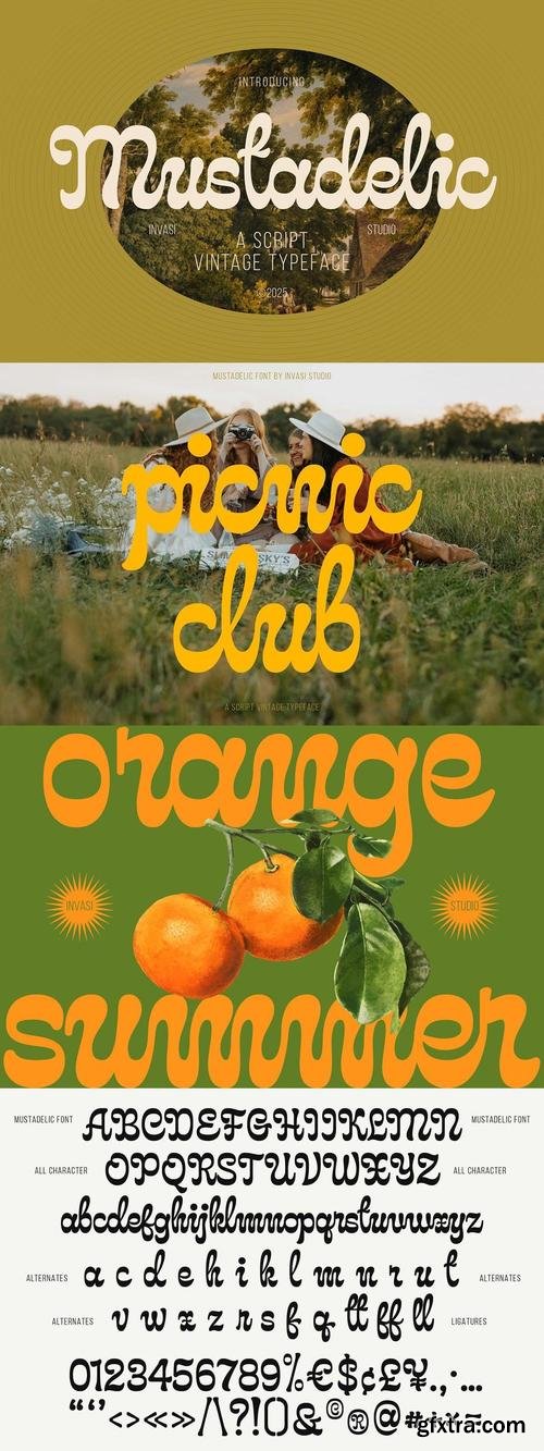 Mustadelic - Script Vintage Font