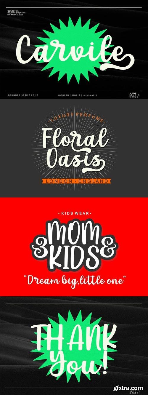 Carvile - Rounded Calligraphy Font