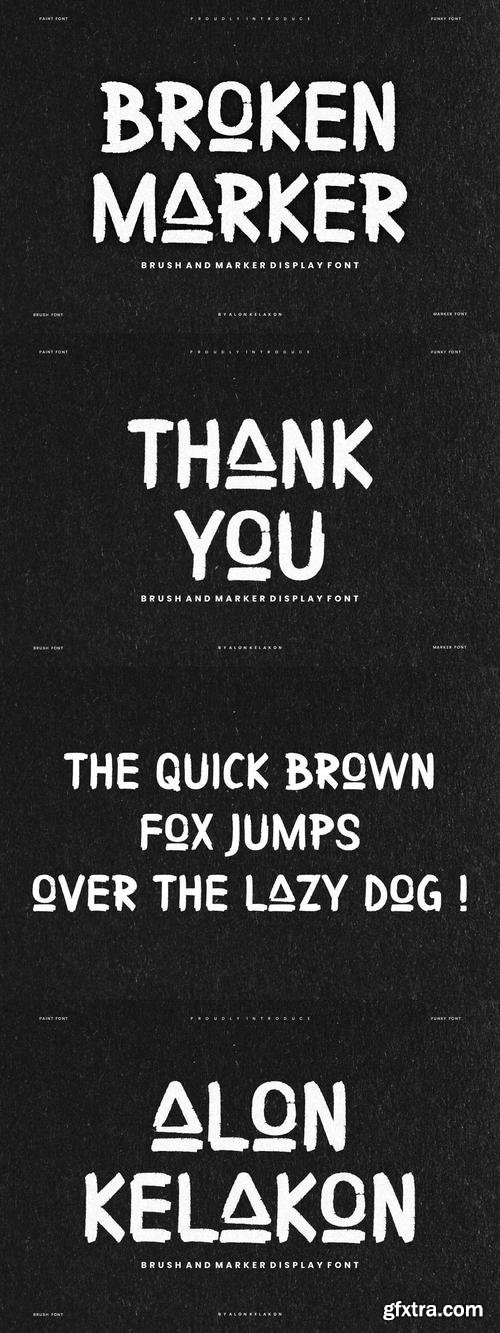 Broken Marker - Brush Font