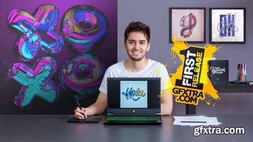 Domestika - 3D Font Design with a Metallic Finish