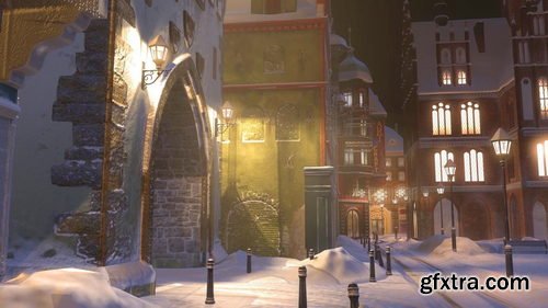 CGTrader - Town Square Christmas 3D model