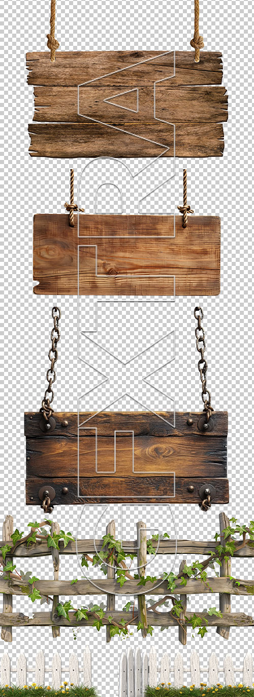 Vintage Authentic Wooden Items 28xPNG