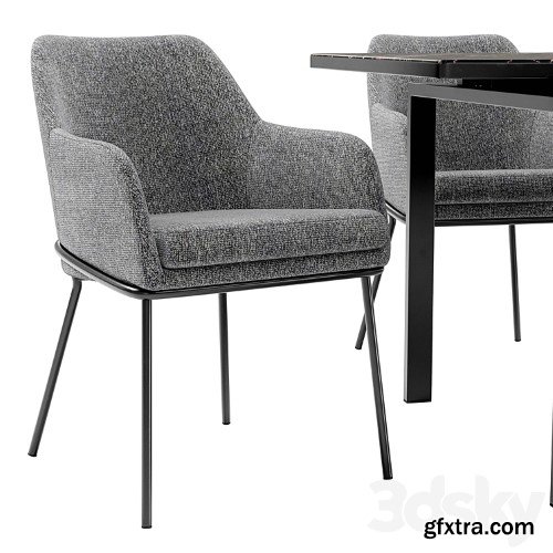 3dsky Pro - Dining chair Cozy and table Areal