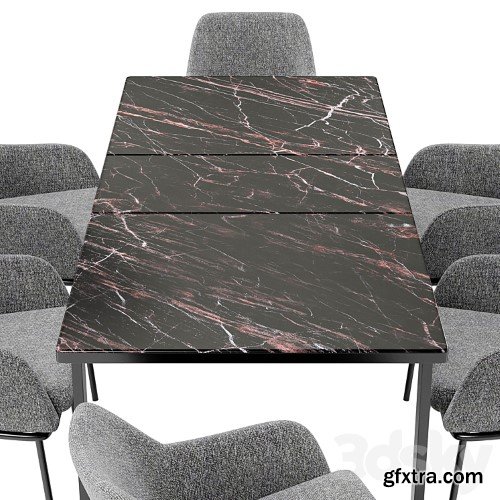 3dsky Pro - Dining chair Cozy and table Areal