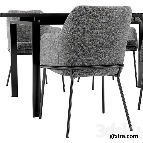 3dsky Pro - Dining chair Cozy and table Areal