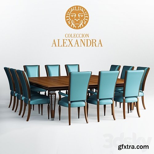 3dsky Pro - Table and chairs Coleccion Alexandra Deco