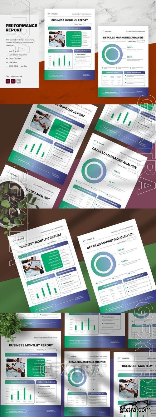 Blue Gradient Performance Reports YS8BSGT