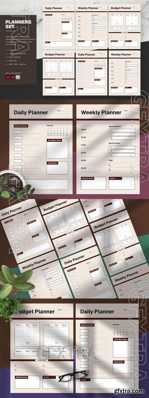Brown Swiss Style Planners Set 49HTK9S