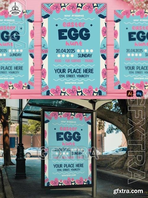 Easter Egg Hunt Party Flyer Template WK4HYYS Easter Egg Hunt Party Flyer Template WK4HYYS