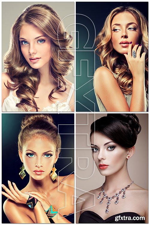 Beautiful Glamorous Girls Set 20 Stock Photos