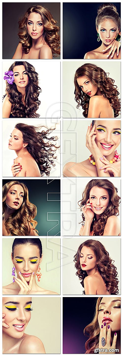 Beautiful Glamorous Girls Set 20 Stock Photos