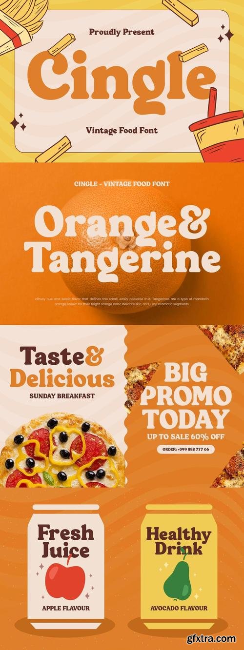 Cingle - Vintage Food Font