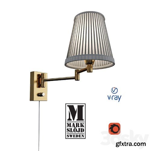 3dsky Pro - Model KIRSTEN, wall lamp from MARKSLOJD, Sweden.