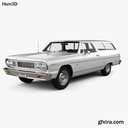 Chevrolet Chevelle (Malibu) 2-door wagon 1964 3D model Chevrolet Chevelle (Malibu) 2-door wagon 1964 3D model
