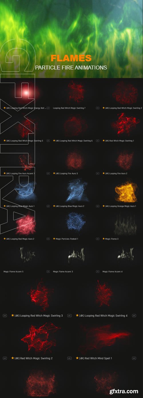 ProductionCrate - Magic Powers Magic Particle Flames - 30 4K VFX Items