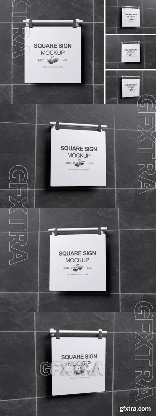 Square Sign Mockups JG8BA9G