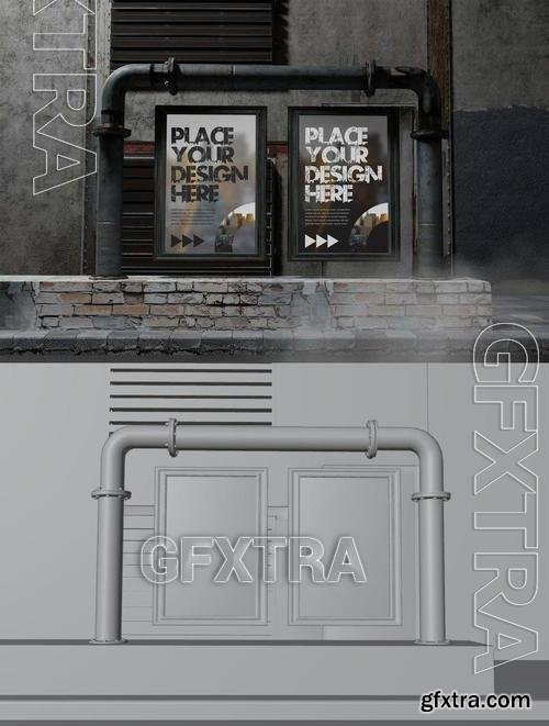 Posters In Metal Frames Mockup GVUT9KY