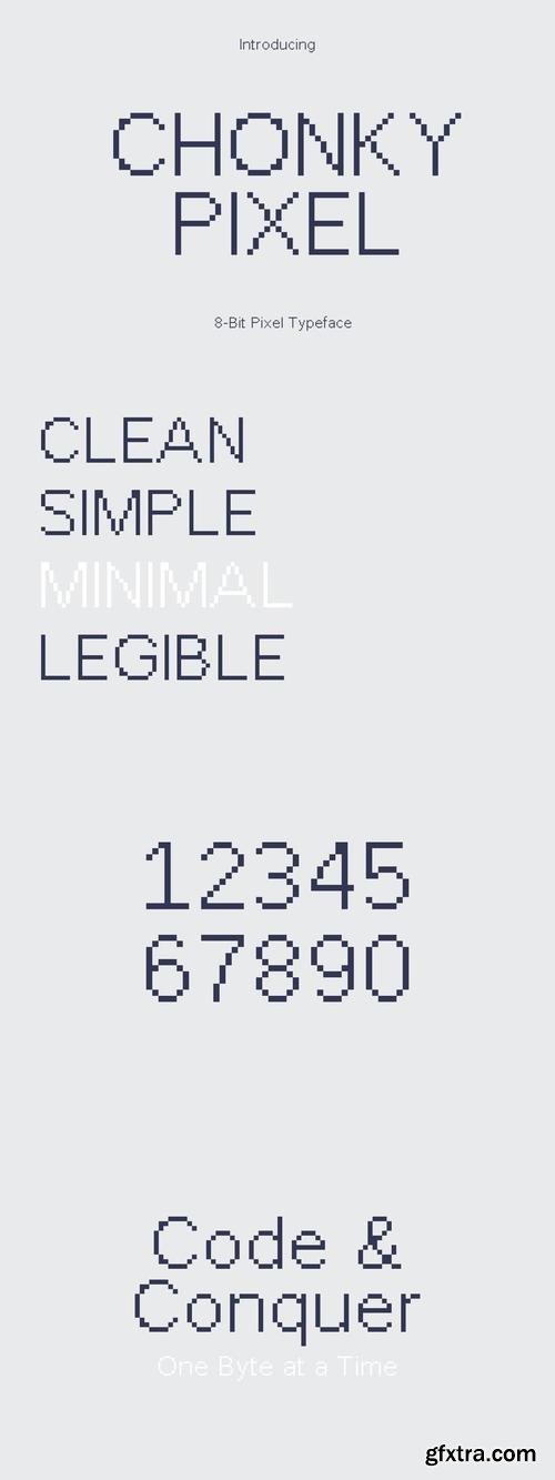 Chonky Pixel - 8Bit Pixel Typeface