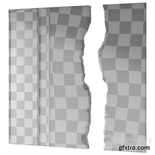 3dsky Pro - Decorative wall made of stone and wood 001