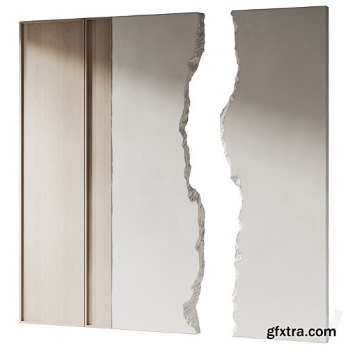 3dsky Pro - Decorative wall made of stone and wood 001