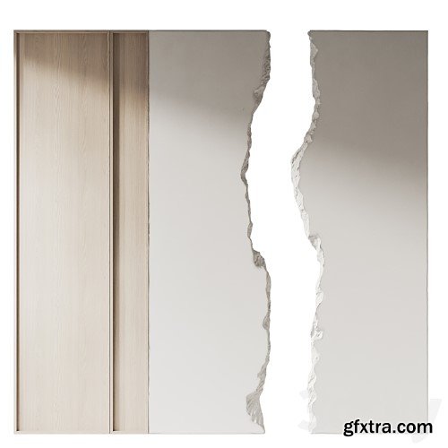 3dsky Pro - Decorative wall made of stone and wood 001