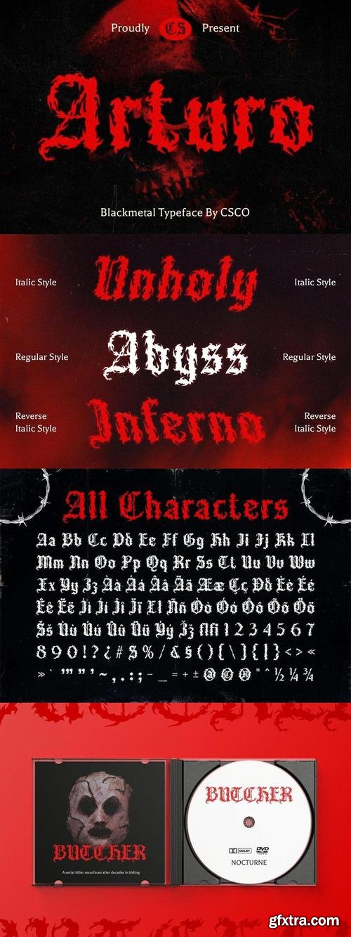 Arturo - Black Metal Font
