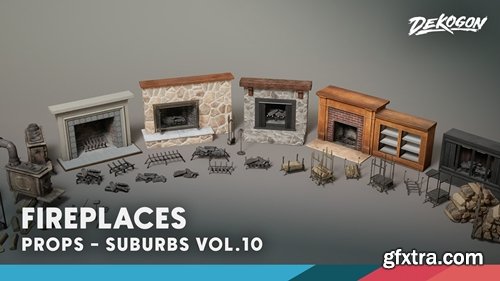 Fab - Suburbs VOL.10 - Fireplaces (Nanite and Low Poly) (5.4)