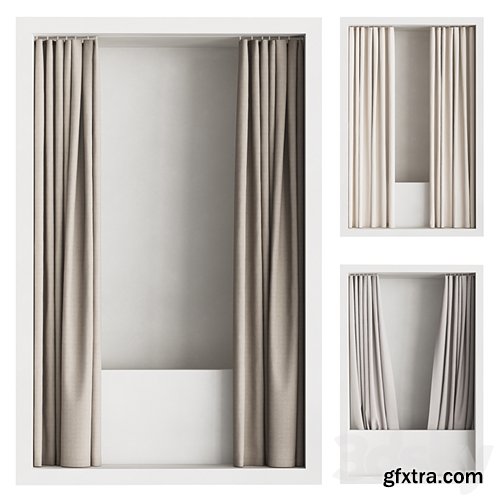 3dsky Pro - Double shower curtain with hidden ceiling cornice