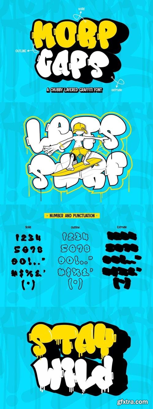 Morp Caps - Chubby Layered Graffiti Font